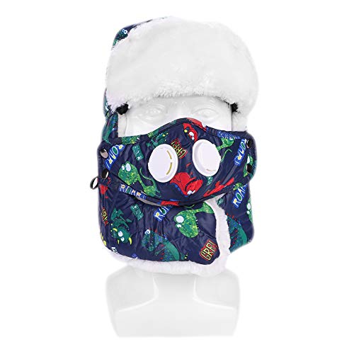 Unisex orejeras niño Niña niño 5-15 años, sombrero cazador en piel artificial Invierno Térmico Gorro ruso esquí snowboard Cache oído caliente máscara antivaho pasamontañas Chapka aviador piloto