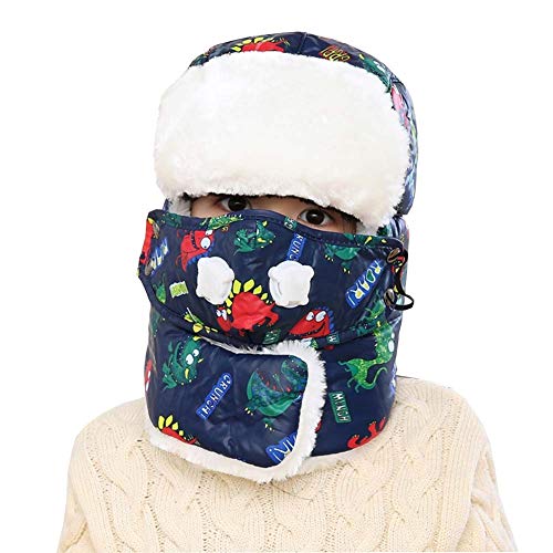 Unisex orejeras niño Niña niño 5-15 años, sombrero cazador en piel artificial Invierno Térmico Gorro ruso esquí snowboard Cache oído caliente máscara antivaho pasamontañas Chapka aviador piloto