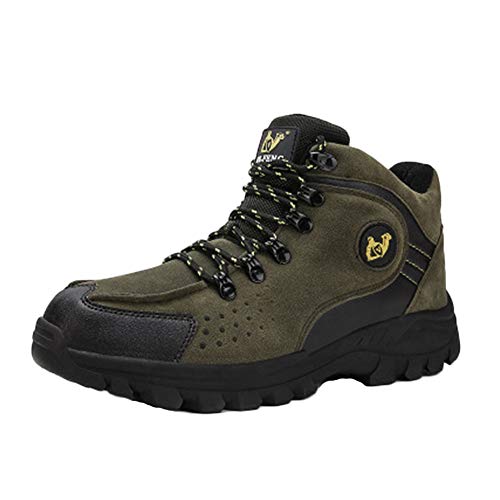 Unisex Plus Algodón Añadir Algodón Alto Waterproof Zapatillas De Montaña Modelos De Pareja Enviar Calcetines Verde del Ejército 43 EU