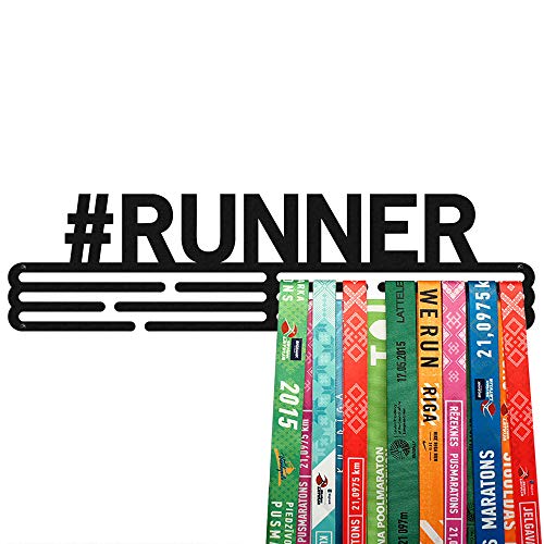 United Medals #Runner Medalla Percha | Acero Recubierto de Polvo Negro (43cm / 48 Medallas) Soporte para Medallas Deportivas United Medals #Runner Medalla Percha | Acero Recubierto de Polvo Negro (43cm / 48 Medallas) Soporte para Medallas Deportivas
