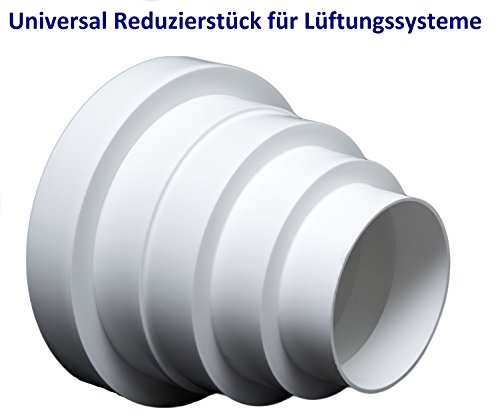 Universal - Reductor para sistemas de ventilación Diámetro 80 - 150 mm. Reductor del conector Reducción tubo diámetro 80 100 120 125 150 mm. Transición ventilación Tubo Redondo Canal. rdrc.
