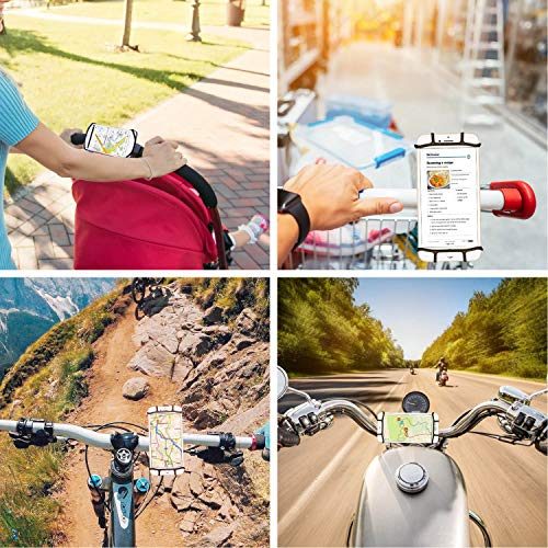 Universal Soporte Movil Bicicleta - HOMPO Soporte Manillar de Silicona con Rotación 360 para iPhone, Samsung y Otros Dispositivos