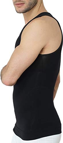 UnsichtBra Camiseta de Compresión | Ropa Interior Adelgazante Moldeadora Hombre (sw_7100)(Negro, L)