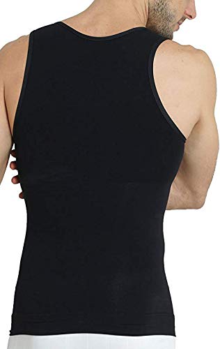 UnsichtBra Camiseta de Compresión | Ropa Interior Adelgazante Moldeadora Hombre (sw_7100)(Negro, L)