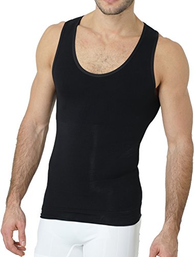 UnsichtBra Camiseta de Compresión | Ropa Interior Adelgazante Moldeadora Hombre (sw_7100)(Negro, L)