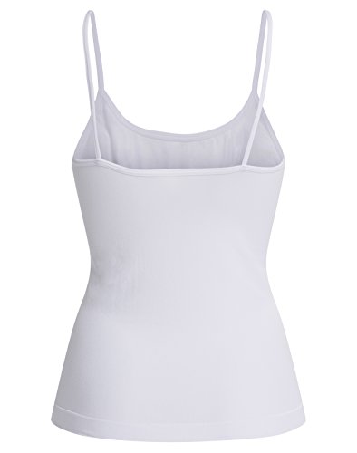 UnsichtBra Camisetas Mujer | Camisetas Tirantes Mujer | Pack de 3 Tops (3 x Blanco, M-L)