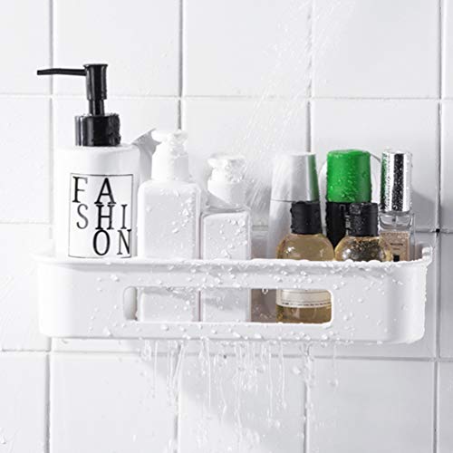 UPKOCH - Ducha de vacío Caddy con ventosa, estante de pared, cesta de ducha, organizador para cocina, baño, acondicionador, jabón, color blanco