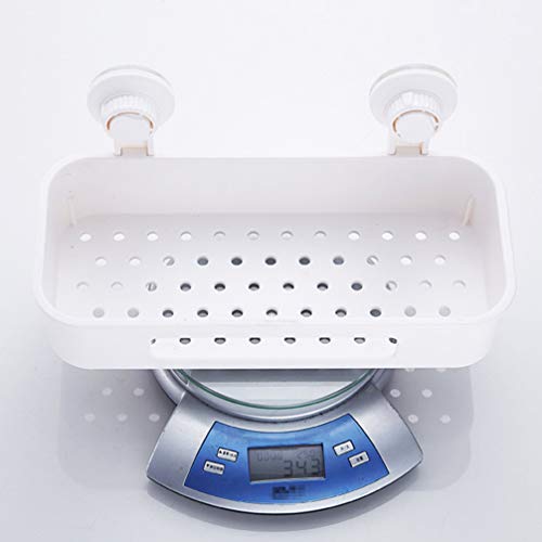 UPKOCH - Ducha de vacío Caddy con ventosa, estante de pared, cesta de ducha, organizador para cocina, baño, acondicionador, jabón, color blanco