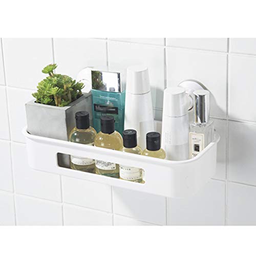 UPKOCH - Ducha de vacío Caddy con ventosa, estante de pared, cesta de ducha, organizador para cocina, baño, acondicionador, jabón, color blanco