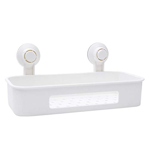 UPKOCH - Ducha de vacío Caddy con ventosa, estante de pared, cesta de ducha, organizador para cocina, baño, acondicionador, jabón, color blanco