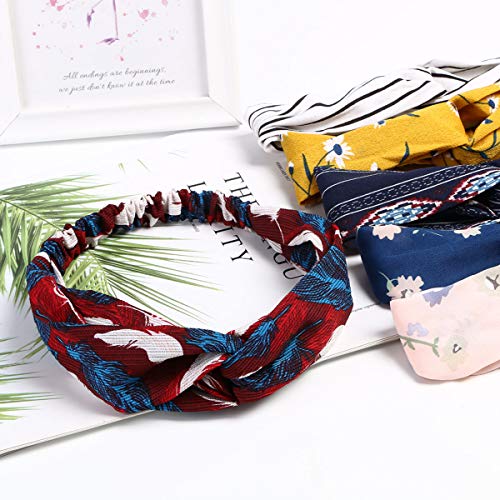URAQT Diademas Mujer, Boho Diademas para Mujeres Flor Vintage Impreso Criss Cross Anudado Elástico Banda para el Cabello Stretchy Head Wrap Twisted Accesorios para el Cabello Lindo Paquete de 12pcs URAQT Diademas Mujer, Boho Diademas para Mujeres Flor Vintage Impreso Criss Cross Anudado Elástico Banda para el Cabello Stretchy Head Wrap Twisted Accesorios para el Cabello Lindo Paquete de 12pcs