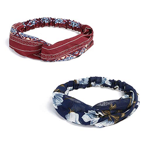 URAQT Diademas Mujer, Boho Diademas para Mujeres Flor Vintage Impreso Criss Cross Anudado Elástico Banda para el Cabello Stretchy Head Wrap Twisted Accesorios para el Cabello Lindo Paquete de 12pcs URAQT Diademas Mujer, Boho Diademas para Mujeres Flor Vintage Impreso Criss Cross Anudado Elástico Banda para el Cabello Stretchy Head Wrap Twisted Accesorios para el Cabello Lindo Paquete de 12pcs