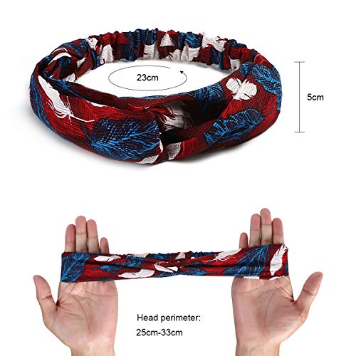 URAQT Diademas Mujer, Boho Diademas para Mujeres Flor Vintage Impreso Criss Cross Anudado Elástico Banda para el Cabello Stretchy Head Wrap Twisted Accesorios para el Cabello Lindo Paquete de 12pcs URAQT Diademas Mujer, Boho Diademas para Mujeres Flor Vintage Impreso Criss Cross Anudado Elástico Banda para el Cabello Stretchy Head Wrap Twisted Accesorios para el Cabello Lindo Paquete de 12pcs