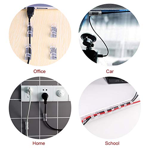 URAQT Grapas de Pared para Cables Eléctricos con Adhesivo, Gestión de Cable Eléctrico, Clips de Cables para Cable de USB, TV, Cargador, Audio, para Cables en Hogar, Oficina y Coche URAQT Grapas de Pared para Cables Eléctricos con Adhesivo, Gestión de Cable Eléctrico, Clips de Cables para Cable de USB, TV, Cargador, Audio, para Cables en Hogar, Oficina y Coche