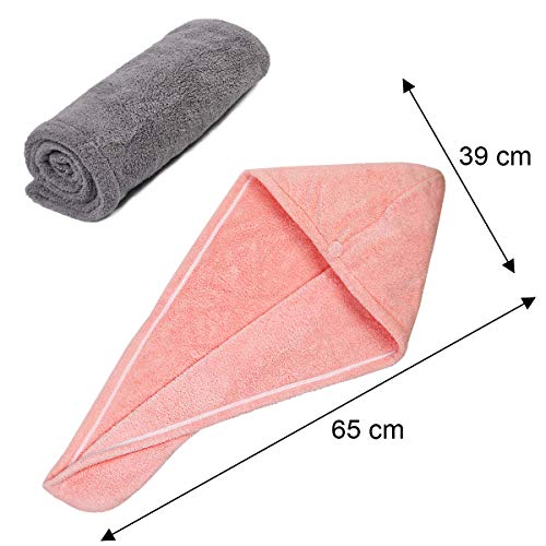 URAQT Toallas para Secar el Pelo 3pcs, Toalla Turbante para el Pelo, Cabello Turbante de Secado rápido Coral Fleece con Botón del Abrigo, para en EUR Ducha, SPA, Maquillaje, (Gris, Rosado, Púrpura) URAQT Toallas para Secar el Pelo 3pcs, Toalla Turbante para el Pelo, Cabello Turbante de Secado rápido Coral Fleece con Botón del Abrigo, para en EUR Ducha, SPA, Maquillaje, (Gris, Rosado, Púrpura)