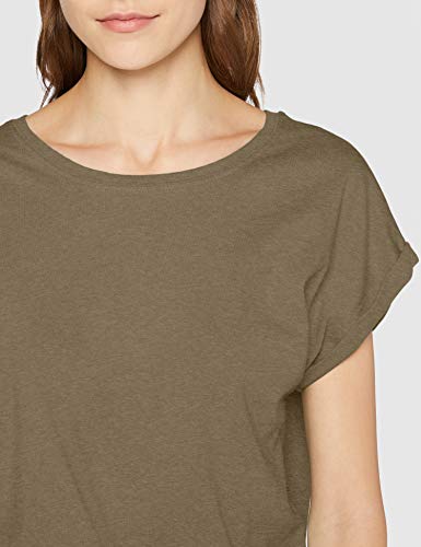 Urban Classics Ladies Extended Shoulder tee Camiseta, Verde (Verde Oliva), XS para Mujer