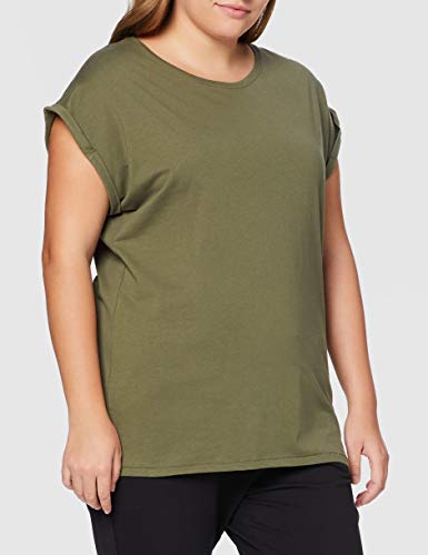 Urban Classics Ladies Extended Shoulder tee Camiseta, Verde (Verde Oliva), XS para Mujer