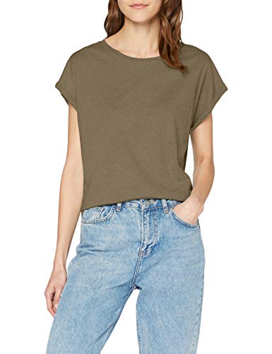 Urban Classics Ladies Extended Shoulder tee Camiseta, Verde (Verde Oliva), XS para Mujer