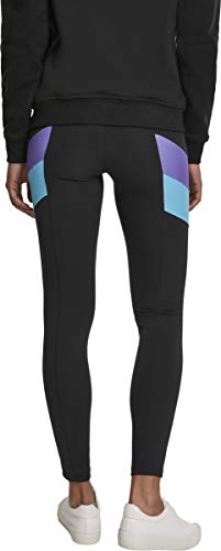 Urban Classics Leggings Ladies Color Block Yoga-Hose, Negro (Black/Ultraviolet 02363), 42 (Talla del Fabricante: Large) para Mujer