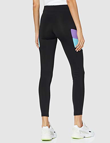 Urban Classics Leggings Ladies Color Block Yoga-Hose, Negro (Black/Ultraviolet 02363), 42 (Talla del Fabricante: Large) para Mujer