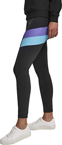 Urban Classics Leggings Ladies Color Block Yoga-Hose, Negro (Black/Ultraviolet 02363), 42 (Talla del Fabricante: Large) para Mujer