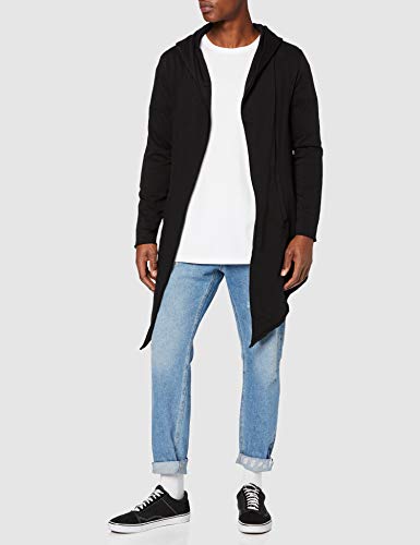 Urban Classics Longline Hoodie Cardigan Sweater, Black, XL para Hombre