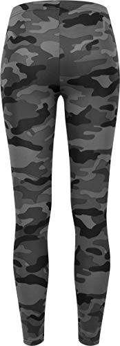 Urban Classics Mujer Leggings Camuflaje, Tanto para Vestir o como para Hacer Deporte, Mallas para Yoga, en Tonos, Talla XS, Negro (Dark Camo)