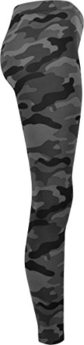 Urban Classics Mujer Leggings Camuflaje, Tanto para Vestir o como para Hacer Deporte, Mallas para Yoga, en Tonos, Talla XS, Negro (Dark Camo)