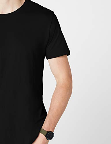 Urban Classics Shaped Long tee Camiseta, black, L para Hombre