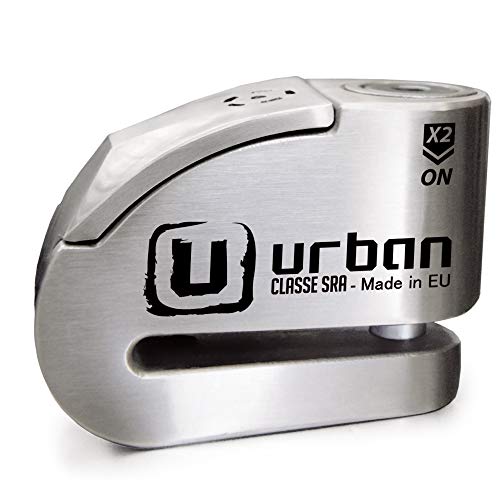 Urban Security UR14S candado antirrobo Disco con Alarma 120dba + Warning, Alta Seguridad Homologado CLASSE Sra, Eje 14 mm, Acero Inoxidable, Made in EU Urban Security UR14S candado antirrobo Disco con Alarma 120dba + Warning, Alta Seguridad Homologado CLASSE Sra, Eje 14 mm, Acero Inoxidable, Made in EU