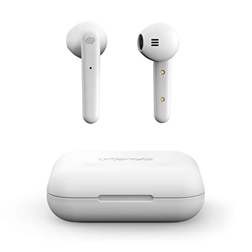 Urbanista Stockholm Auriculares Verdaderamente Inalámbricos 14H de Duración Bluetooth 5.0 con Estuche de Carga, Controles Táctiles y Cascos con Micro Dual Compatible con Android e iOS - Blanco