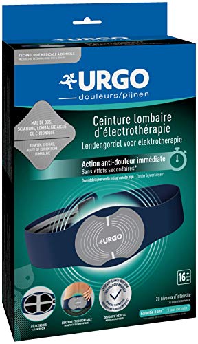 Urgo - Cinturón lumbar de electroterapia con tecnología TENS, alivio del dolor con pilas Urgo - Cinturón lumbar de electroterapia con tecnología TENS, alivio del dolor con pilas