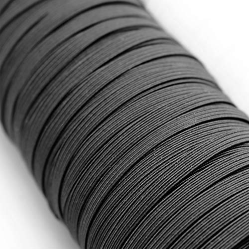 Urhome 6mm Elásticas Planas Bandas de Costura para costura y artesanías I Bandas de elástico de Cuerda Tela Cintas elásticas para coser Ropa I 10 metros de largo en Negro