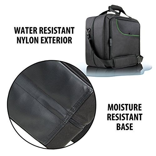 USA Gear Funda Bolsa de Transporte de Consolas Compatible con Todos los Modelos de Xbox - Correa de Hombro Acolchada y Almacenamiento de Accesorios para Controladores, Cables y Auriculares - Verde