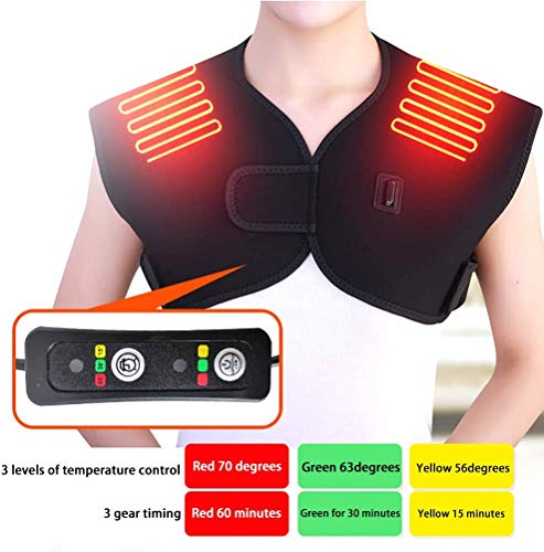 USB del cojín de calefacción eléctrico, cuello y hombros Almohadillas eléctricas, hombres y mujeres aplicar calor a los hombros y el cuello para el alivio del dolor, Resfriado y bufanda caliente,A