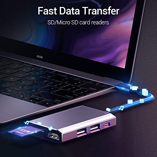 USB Tipo C 3.1 Hub USB 3.0 De Adaptador De Salida del Divisor De Velocidad De Transferencia Rápida TF Lector De Tarjetas SD 8-En-1 6/8 Puertos Hub Cargador 6 En 1,B