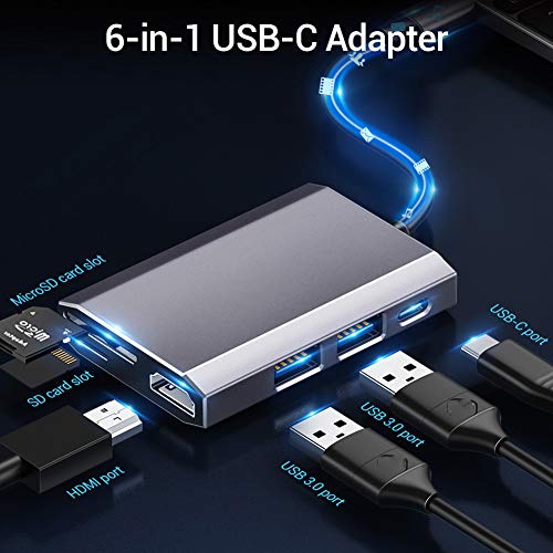 USB Tipo C 3.1 Hub USB 3.0 De Adaptador De Salida del Divisor De Velocidad De Transferencia Rápida TF Lector De Tarjetas SD 8-En-1 6/8 Puertos Hub Cargador 6 En 1,B