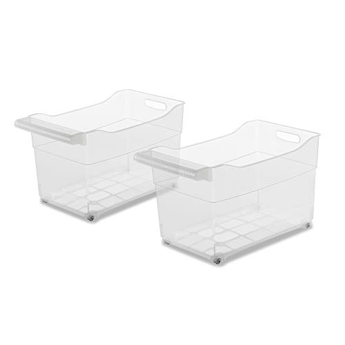 USE FAMILY -Cajas almacenaje plastico con Ruedas -Organizador de armarios de Cocina -Especial almacenaje Productos de Limpieza - Pack de 2 (XXL)