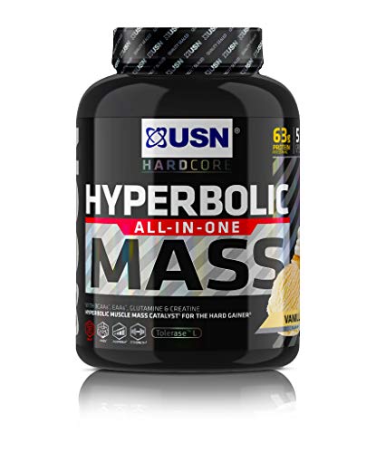 USN Hiperbólico Todo En Uno Vainilla Masa Edificio Proteína Polvo 2000 g