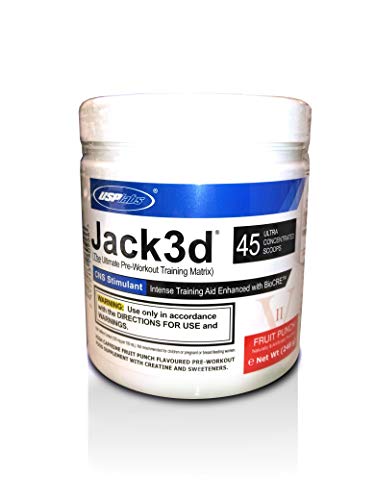 USP labs Jack3d - Fórmula potenciadora preentrenamiento, estimulante del sistema nervioso central, 45 dosis, sabor ponche de frutas, peso neto, 248 g
