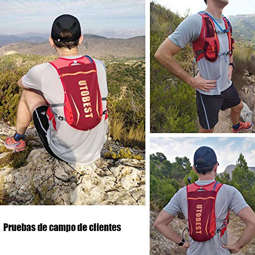 UTOBEST Mochila Hidratacion Trail Running 5L Ligera Chaleco Hidratacion Running Hombre Mujer para Correr Ciclismo