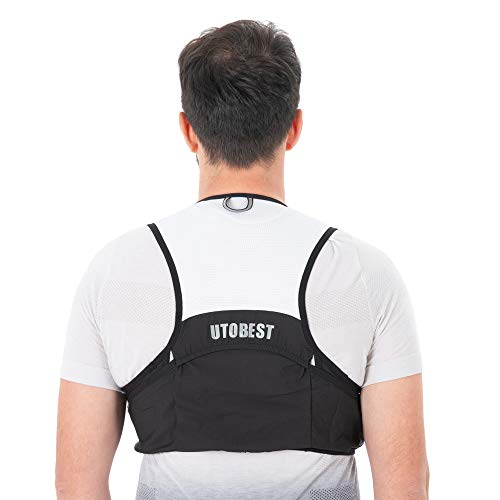 UTOBEST Mochila Running Hidratacion 3L Chaleco Hidratación Trail Running para Bicicleta Ciclismo Maraton Hombre Mujer(Negro,L/XL)