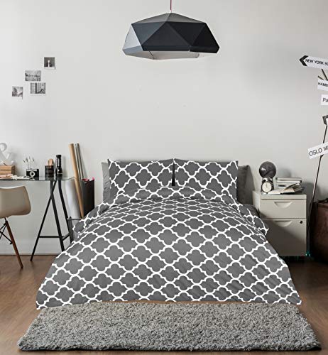 Utopia Bedding Juego de Funda de Edredón - Microfibra Funda de Nórdica y 2 Fundas de Almohada (Cama 135/150, 230x220cm, Gris)