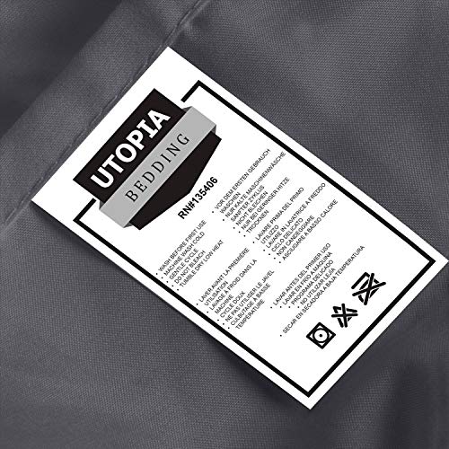 Utopia Bedding Juego Sábanas de Cama - Microfibra Cepillada - Sábanas y 2 Fundas de Almohada - (Cama 135, Gris)