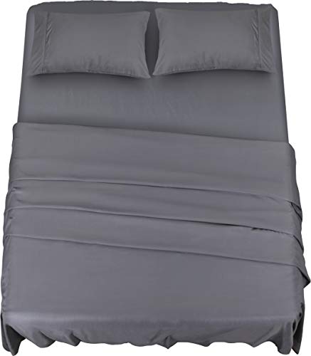 Utopia Bedding Juego Sábanas de Cama - Microfibra Cepillada - Sábanas y 2 Fundas de Almohada - (Cama 150, Gris) Utopia Bedding Juego Sábanas de Cama - Microfibra Cepillada - Sábanas y 2 Fundas de Almohada - (Cama 150, Gris)
