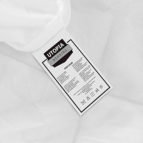 Utopia Bedding - Protector de colchón Acolchado - Microfibra - Transpirable - Funda para colchon estira hasta 38 cm de Profundidad - 180 x 200 cm, Cama 180