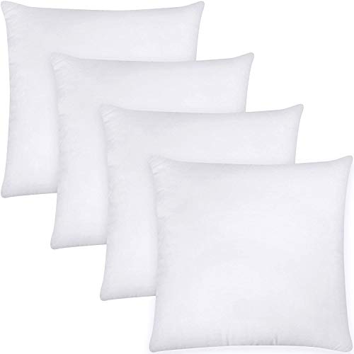 Utopia Bedding Relleno de Cojín 40 x 40 cm (4 Unidades) - Funda de Mezcla de Algodón - Fibra Virgen Siliconada - Almohadas de Sofá (Blanco)