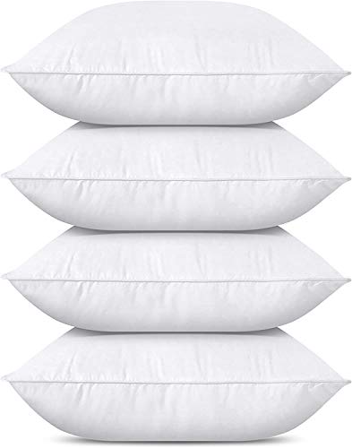 Utopia Bedding Relleno de Cojín 40 x 40 cm (4 Unidades) - Funda de Mezcla de Algodón - Fibra Virgen Siliconada - Almohadas de Sofá (Blanco) Utopia Bedding Relleno de Cojín 40 x 40 cm (4 Unidades) - Funda de Mezcla de Algodón - Fibra Virgen Siliconada - Almohadas de Sofá (Blanco)
