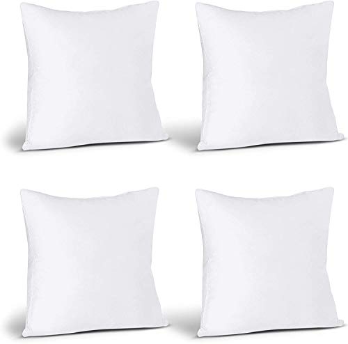 Utopia Bedding Relleno de Cojín 40 x 40 cm (4 Unidades) - Funda de Mezcla de Algodón - Fibra Virgen Siliconada - Almohadas de Sofá (Blanco) Utopia Bedding Relleno de Cojín 40 x 40 cm (4 Unidades) - Funda de Mezcla de Algodón - Fibra Virgen Siliconada - Almohadas de Sofá (Blanco)