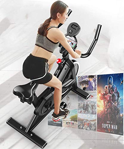 UYZ Bicicleta para Bicicletas de Interior, Bicicletas de Ejercicio Verticales, con Volante accionado por cinturón, Resistencia Infinita, con Asiento de Manillar Ajustable, el Monitor LCD Lee Vel